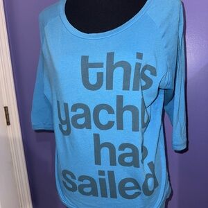 Blue “this yacht has sailed” Graphic Tee